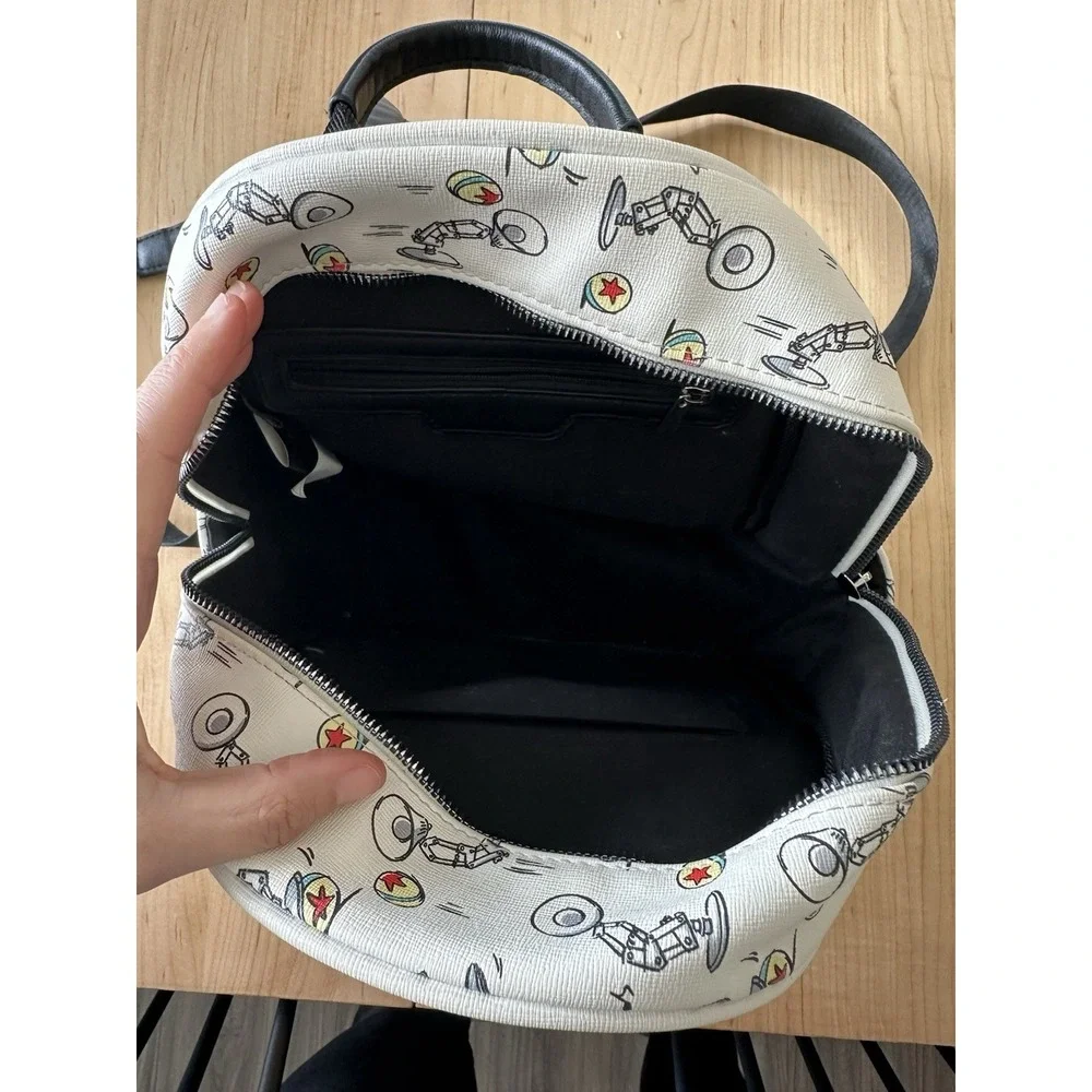 Pixar Luxo Lamp Mini Backpack BoxLunch Exclusive White Faux Leather Ball Patch